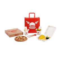 First Food Delivery Set - Realistic Pretend Play Toy with 200+ Accessories Including Tacos, Pizza, Noodles, & More - Encourages Imagination &