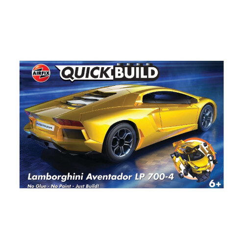 Airfix Airfix J6026 Quickbuild Modello Auto Plastica - Lamborghini Aventador - Giallo - Facile Assemblaggio