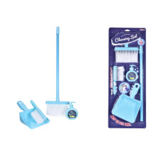 4 Piece Kids Cleaning Sweeping Play Set Broom Brush Dustpan Pretend Toy