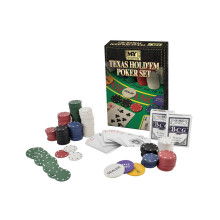 200 Piece Chips Texas Hold Cards Decks Casino Game Poker Set
