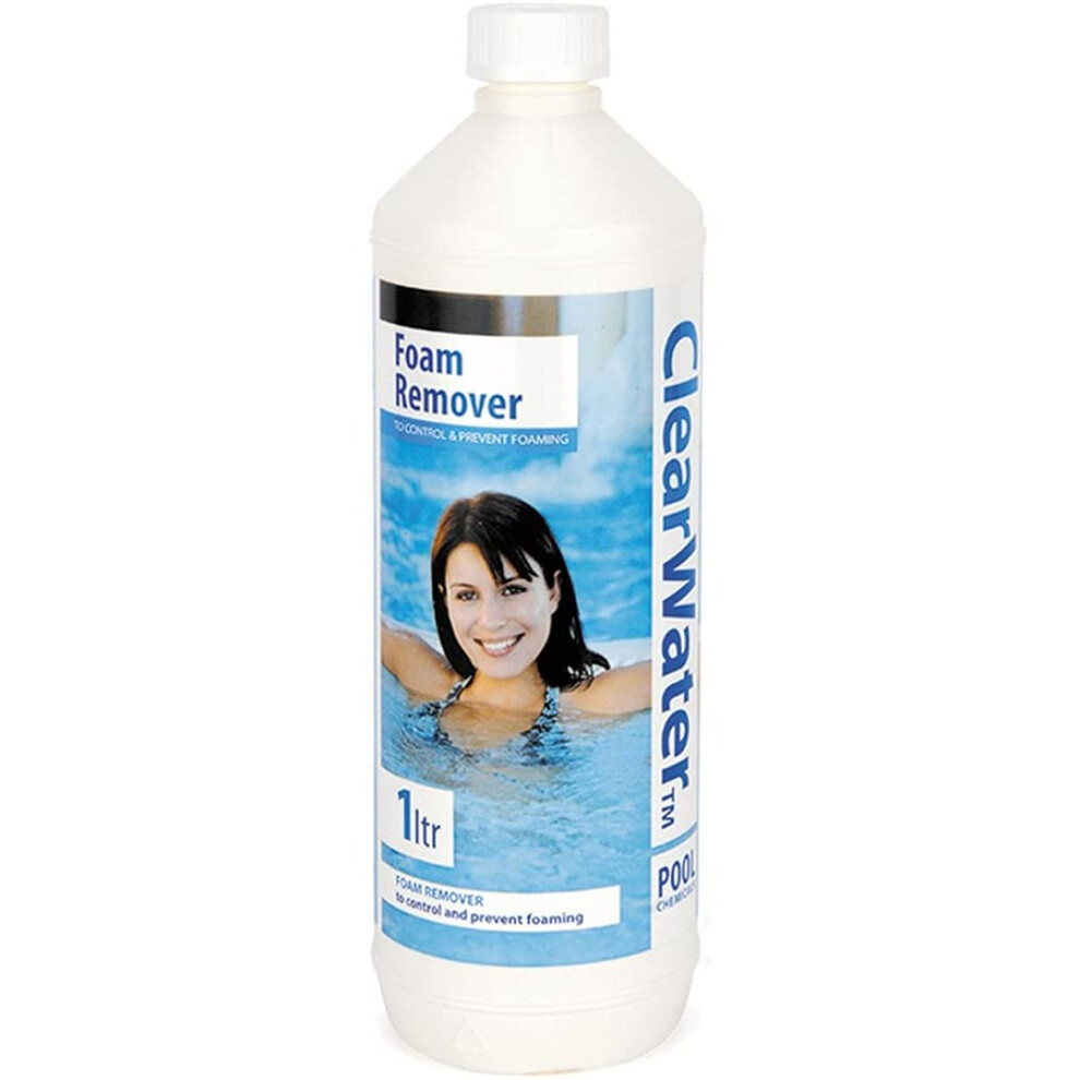 Clearwater 1L Foam Remover for Swimming Pool Lay Z Spa Hot Tub Treatment