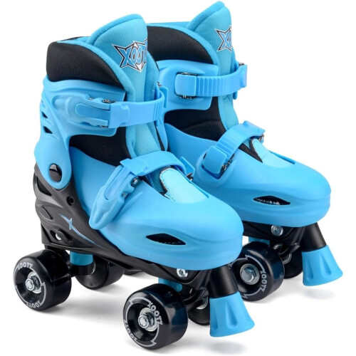 Xootz Xootz Medium Quad Roller Skates Blue/Black Adjustable Beginner Roller Skates For Ages 5 and Above