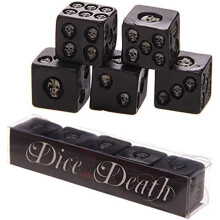 Set of 5 Black Skull Dice