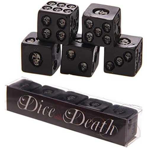 Set of 5 Black Skull Dice