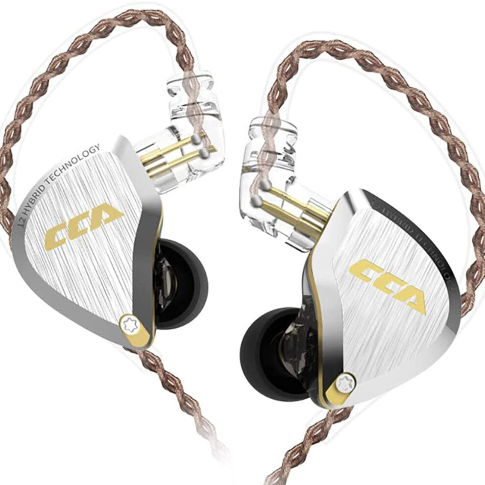 C12 Hybrid 5Ba 1Dd In Ear Monitors Wired Earbuds Hifi Stereo Headphones For Musicians Gold 9189345095894