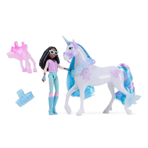 Unicorn Academy, Layla & Glacier Φιλία Set με Διαφανές Σέλα & 2 Αξεσουάρ Δύναμης