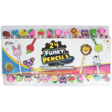 24 Funky Pencils And Eraser Toppers