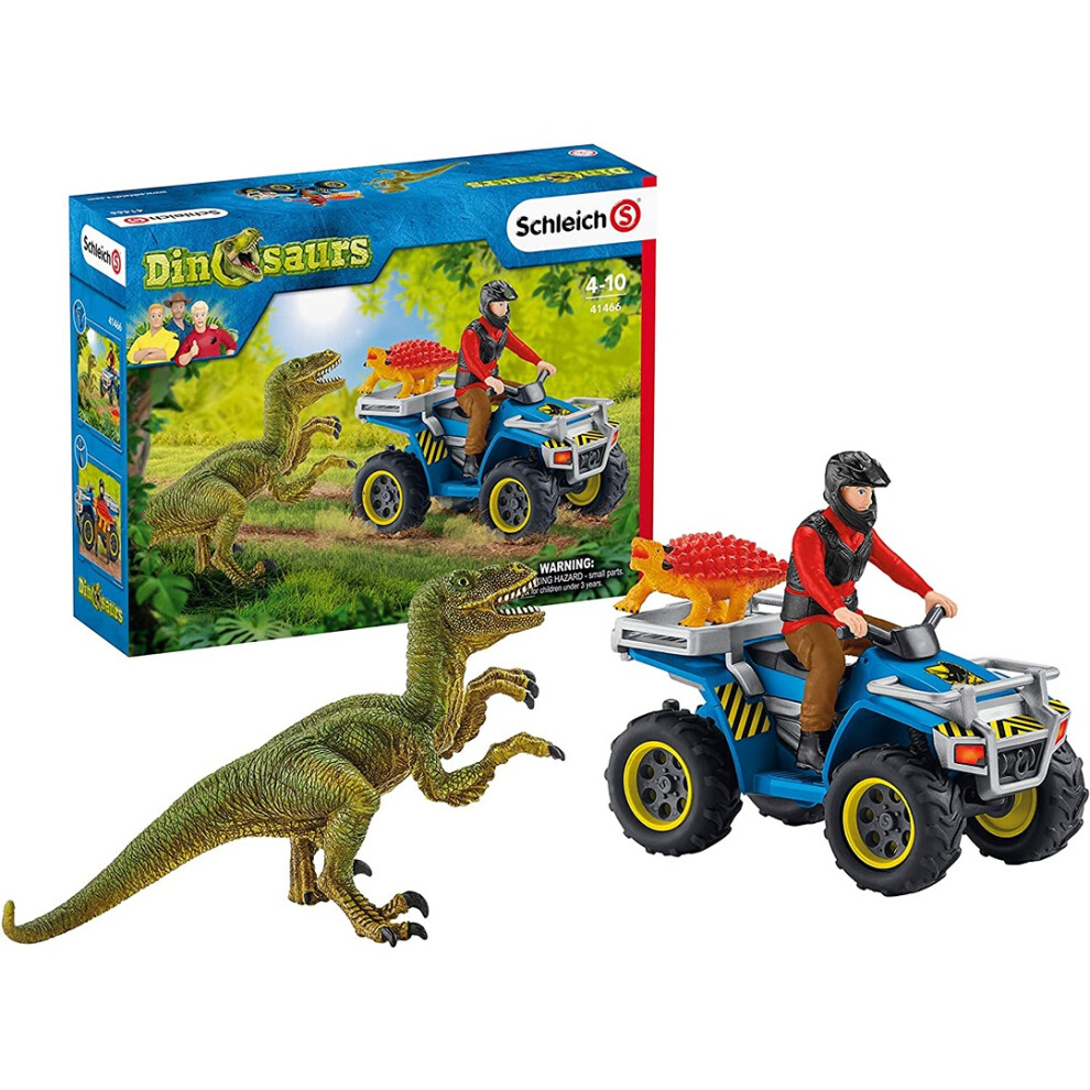 Photos - Action Figures / Transformers Schleich Quad escape from Velociraptor dinosaurs play set 41466 