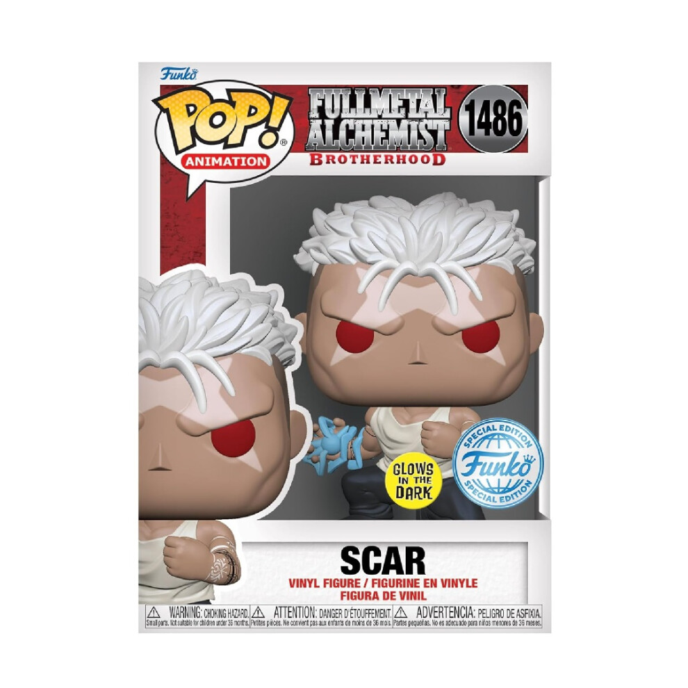 Funko Pop! Animation: Fma: B - Scar - Glow In The Dark - Full Metal Alchemist: Brotherhood - Amazon Exclusive - Collectable Vinyl Figure - Gift Idea