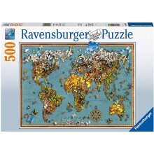 Puzzel 500 stukjes - Wereldkaart van vlinders - Ravensburger - Landschap en natuur - Gemengd