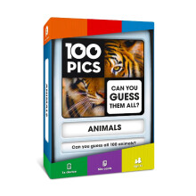 100 PICS Animals Quiz Card Game - Educational Travel Trivia Family Flash Card Puzzle Games for Smart Kids