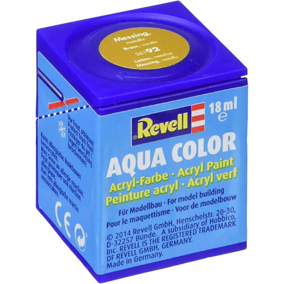 Revell Aqua Color Acrylic Paint. No. 92 Brass Metallic - 18ml Model Paints -  revell 18ml acrylic aqua model paints metallic color choose colours