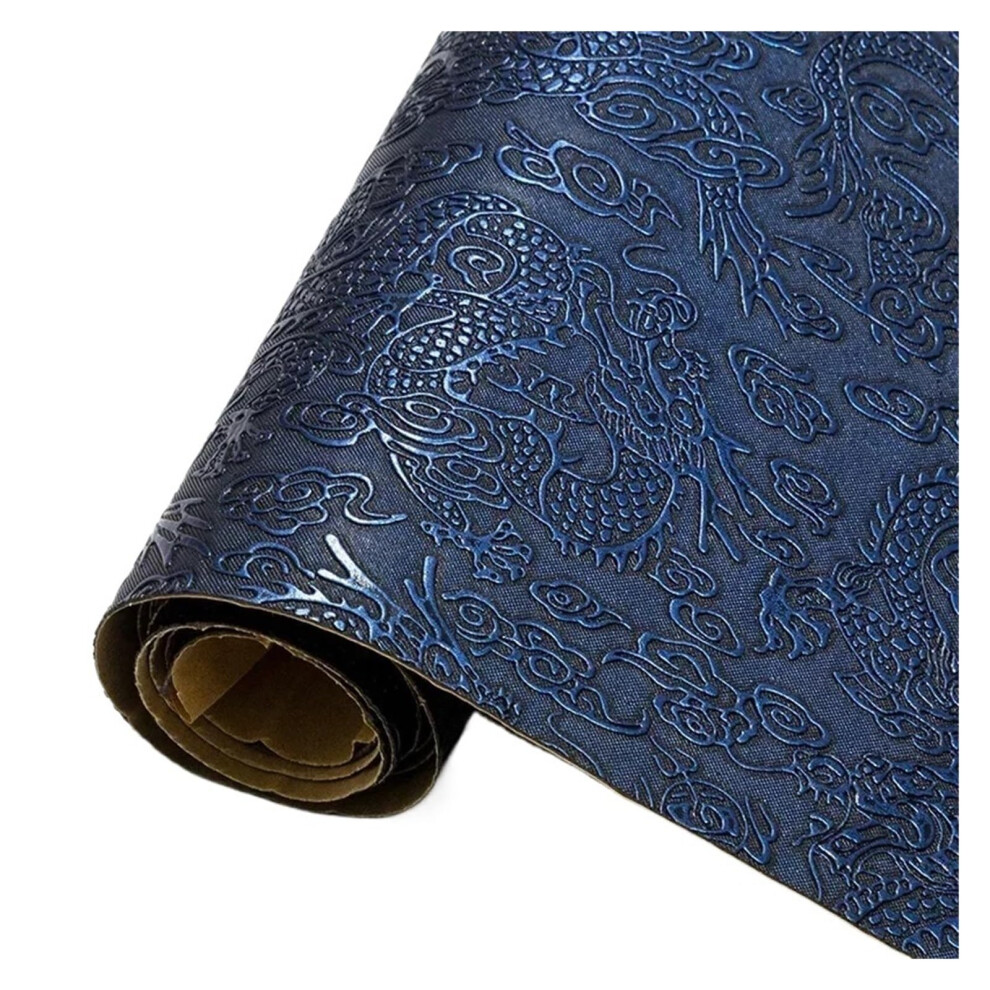 Leather Patch Faux Leather Upholstery Selfadhesive 20X30cm Dragon Pattern For Furniture And Car Seats Blue 9412369249555