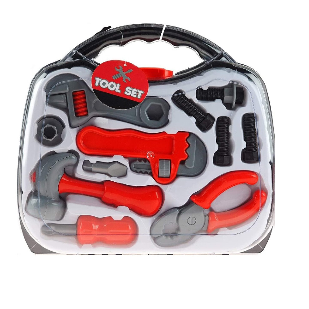 Kandy Toys Kids Toy Tool Set In Carry Case Pretend Role Play Builder Workshop Children Boys