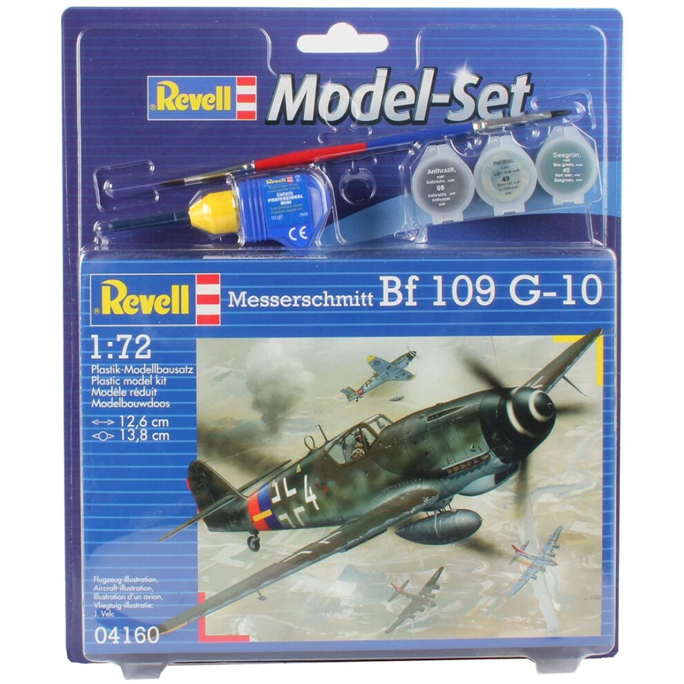 New Revell 1:72 Scale Bf109 With Paints Brush And Glue 64160