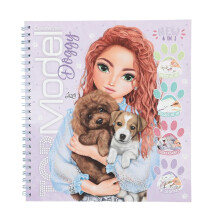 Depesche TOPModel 13218 Create Your Doggy Colouring Book with 40 Pages for Designing Dogs Motifs Includes 5 Sticker Sheets Multi-Coloured