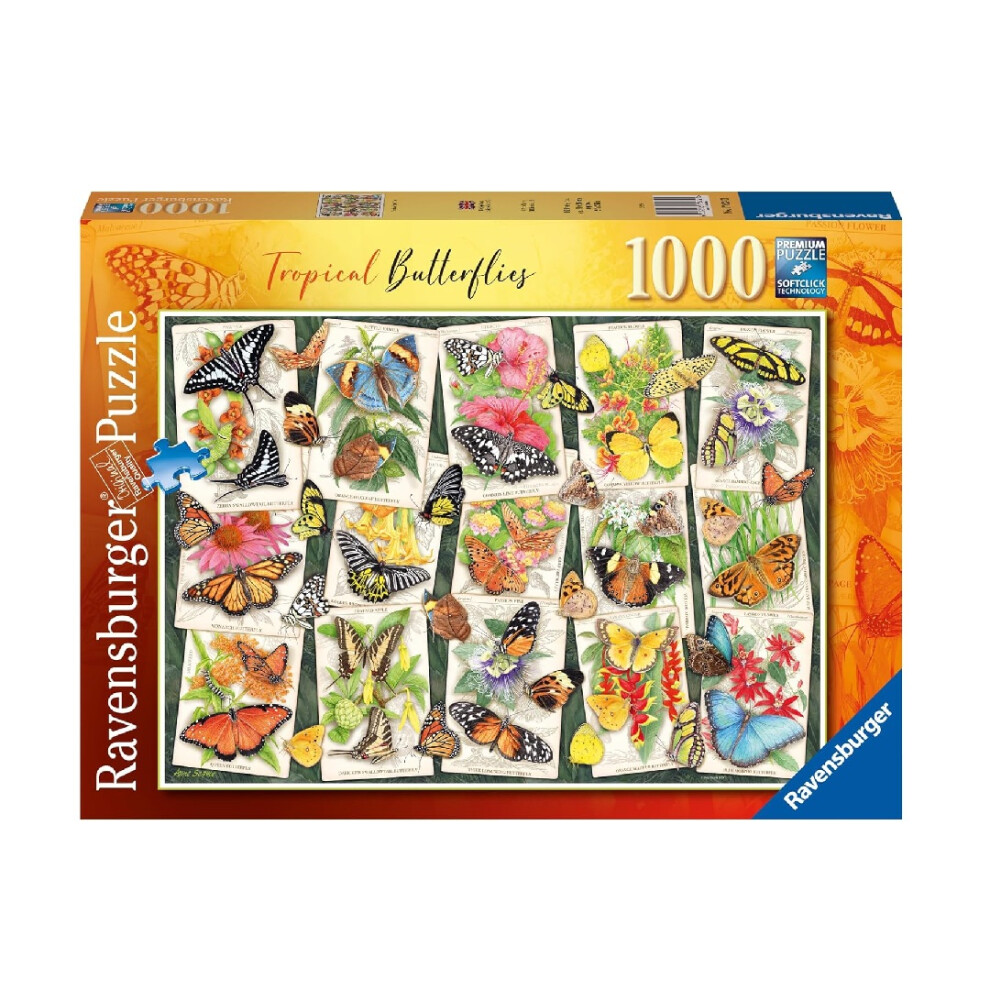 Ravensburger Tropical Butterflies 1000 Piece Jigsaw Puzzles For Adults And Kids Age 12 Years Up - Animals & Wildlife
