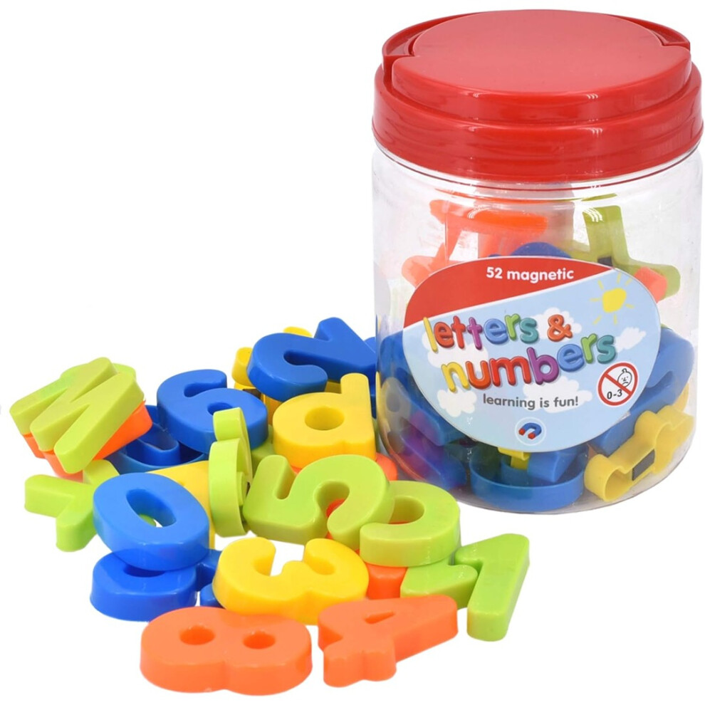Kandy Toys Kandytoys 52 Piece Magnetic Numbers & Letters - Perfect For Educational Toys, Fridge Magnets, Spelling And Maths