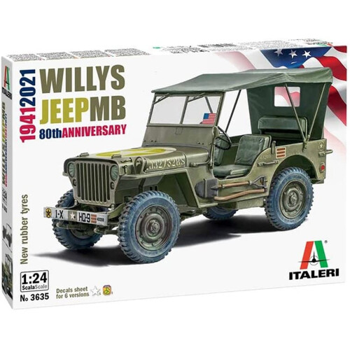 1/24 scale WWII Willy's Jeep MB 80th Anniversary model kit