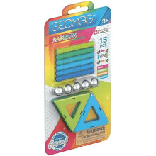 Geomag Rainbow Classic, Cold Colours Blister Pack 366, Magnetic Constructions and Educational Toys, 15 Pieces