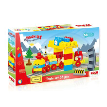 Dolu Multi Colour Kids Building Blocks and Train Set Toy Track 58 Pcs