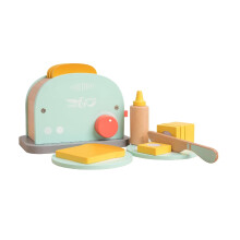 Wooden Toaster Set, Pretend Play Breakfast Toaster Set with Accessories, Play Food, Kitchen Roleplay, For Ages 3+, Traditional Wooden Toys