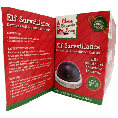 Naughty Elf Fake Dummy Surveillance Camera With Red Flashing Light 1