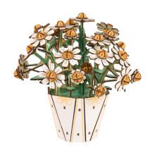 3D Puzzle Daisy Flowers Wooden Models Building Kits for Adults, DIY Wooden Craft Set for Home Decoration, Christmas, Birthday, Women Daisies
