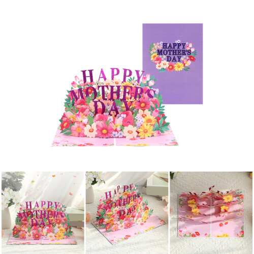 Artistic 3D Popup Mother's Day Card with Envelope Handmade 1