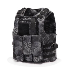 Training Vest Protective Clothing Vest, Python Black, 38x20x45CM, Durable Material, Adjustable Fit