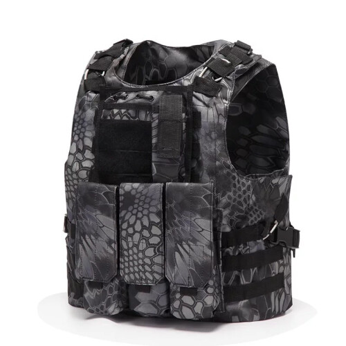 Training Vest Protective Clothing Vest, Python Black, 38x20x45CM, Durable Material, Adjustable Fit