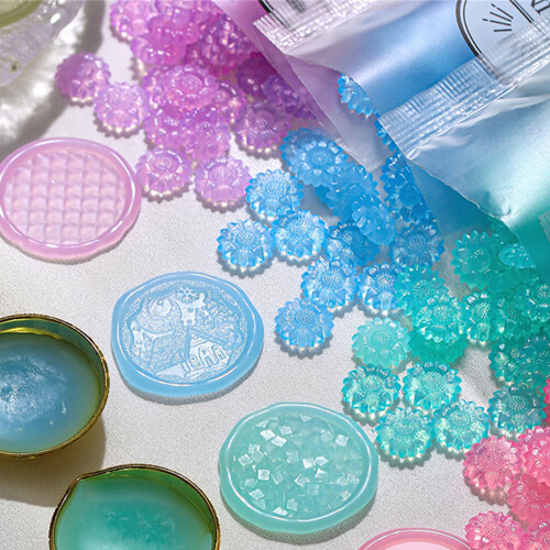 7 Pcs Translucent Sealing Waxes Bead-cold moon yellow 2
