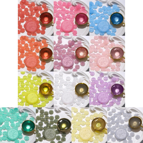 7 Pcs Translucent Sealing Waxes Bead-cold moon yellow 1