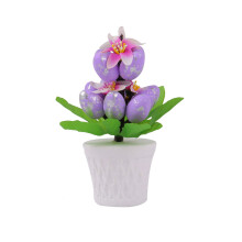 Unieke gespikkelde eieren boomdecoratie potplant ornament-Paars