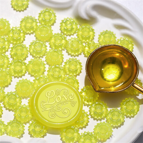 7 Pcs Translucent Sealing Waxes Bead-cold moon yellow
