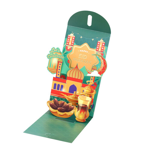 High Quality 3D Redness Envelopes Ramadans Decoration-Green