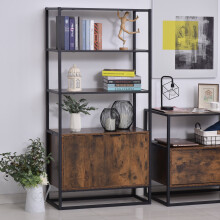 HOMCOM Storage Cabinet with 3 Open Shelves Cupboard for Livingroom Bedroom