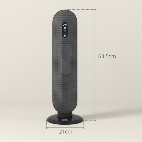 Homcom HOMCOM Ceramic Space Heater Tower Heater W/ 45 Oscillation, Black 2