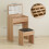 Homcom HOMCOM Dressing Table Set Cushioned Stool Flip-up Mirror Chipboard - Wood Grain 3
