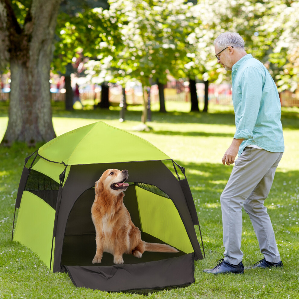 Pawhut Green Foldable Dog Cat Tent With Water-Resistant Oxford Cloth, Carry Bag - Image 4