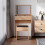 Homcom HOMCOM Dressing Table Set Cushioned Stool Flip-up Mirror Chipboard - Wood Grain 8
