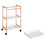 Homcom HOMCOM Mobile Serving Trolley Kitchen Cart Pine Wood Rolling Wheels White 9
