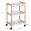 Homcom HOMCOM Mobile Serving Trolley Kitchen Cart Pine Wood Rolling Wheels White 3