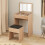 Homcom HOMCOM Dressing Table Set Cushioned Stool Flip-up Mirror Chipboard - Wood Grain 7
