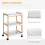 Homcom HOMCOM Mobile Serving Trolley Kitchen Cart Pine Wood Rolling Wheels White 4