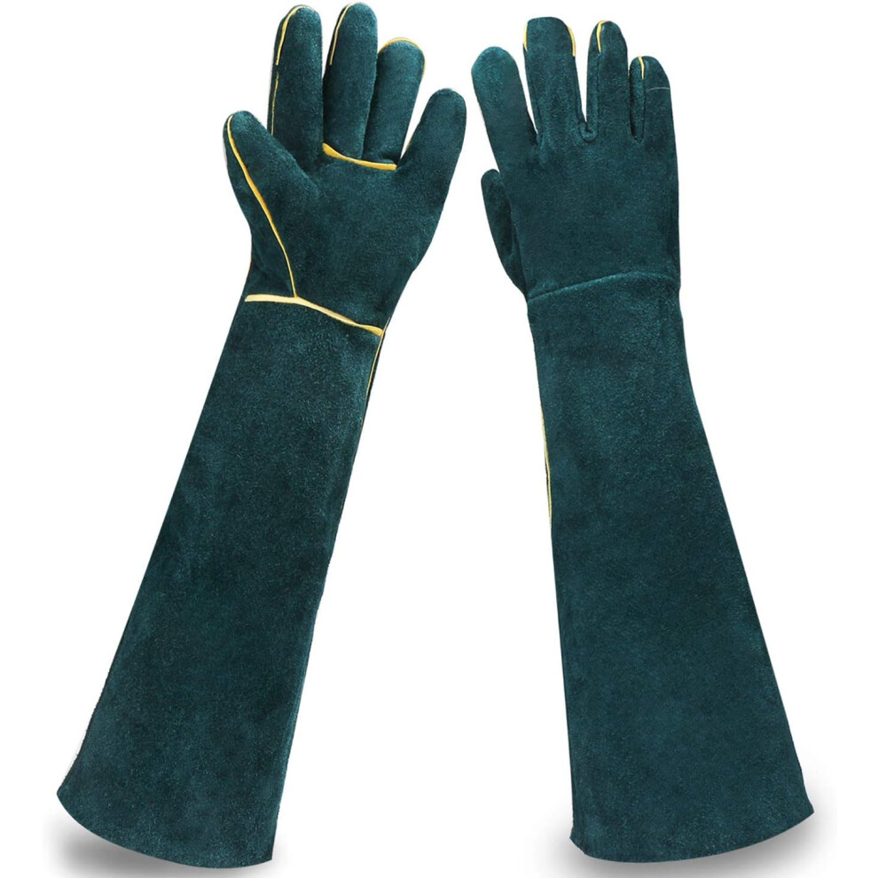 Armor For Your Hands: Reinforced Bite Proof Leather Gloves, Heat Protected For Diverse Activities, Multipurpose Pet Handling Gloves, The Perfect Compa 9148971938579