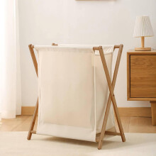Foldable Laundry Hamper, Bamboo Frame with Removable Bags for Simple Laundry Management, Large Capacity and Durable Construction for Household Use