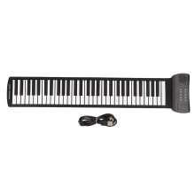 Eco Friendly Silicone Foldable Keyboard for Learning By Playing, Portable Rechargeable Roll Up Piano with Hand Eye Coordination Features and Built In