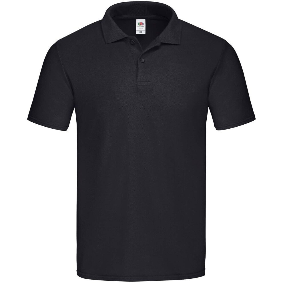 Fruit Of The Loom (S, Black) Mens Original Polo Shirt