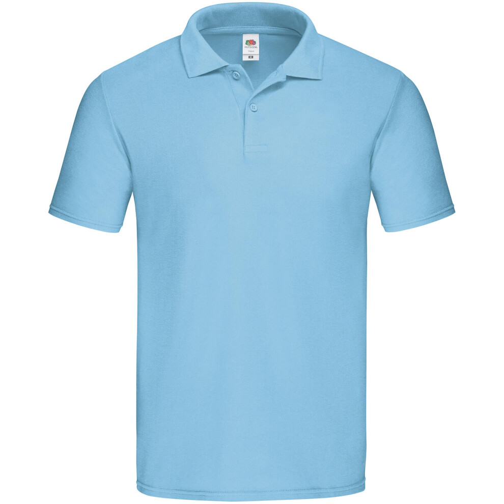 Fruit Of The Loom (3Xl, Sky ) Mens Original Polo Shirt Blue